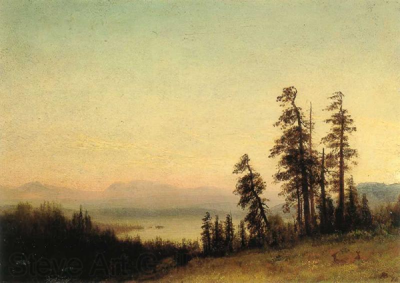 Albert Bierstadt Landscape with Deer Norge oil painting art